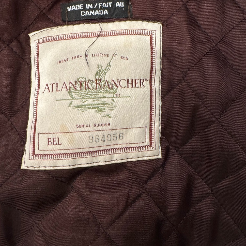 Vintage Atlantic Rancher Leather Lined Jacket Coat See Measurements Flaws - Picture 7 of 13